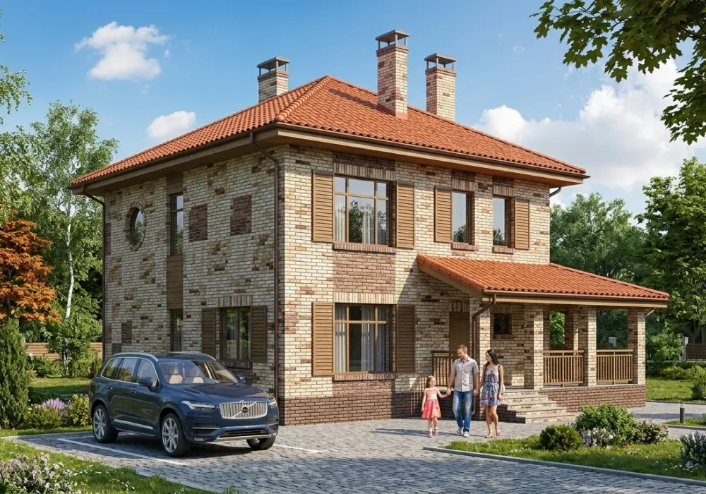 Проект дома из газобетона 140 м²