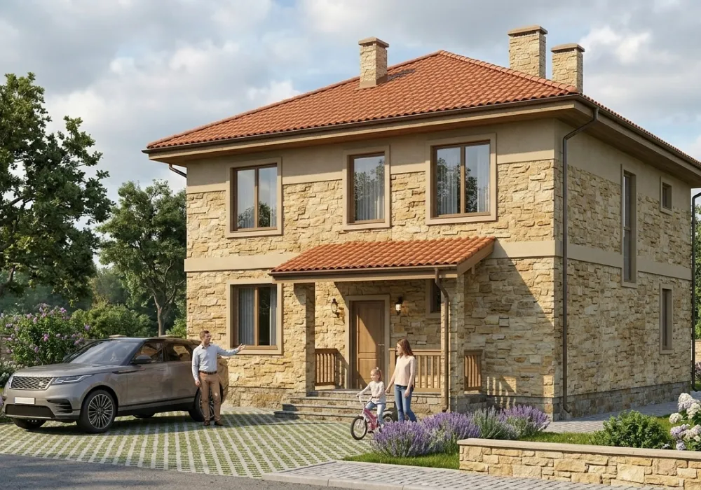 Проект дома из газобетона 132 м²