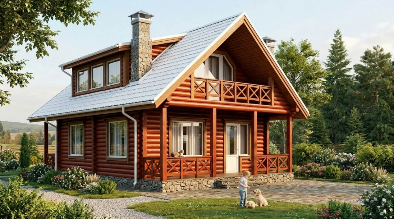 Проект дома из бруса 141 м²