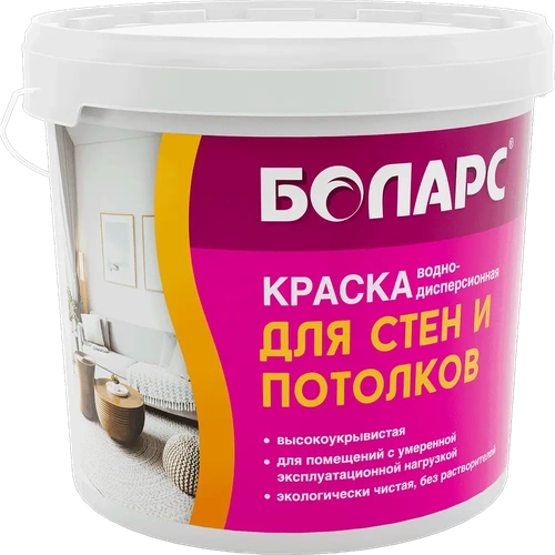 Краска водно-дисперсионная для стен и потолков 3 кг